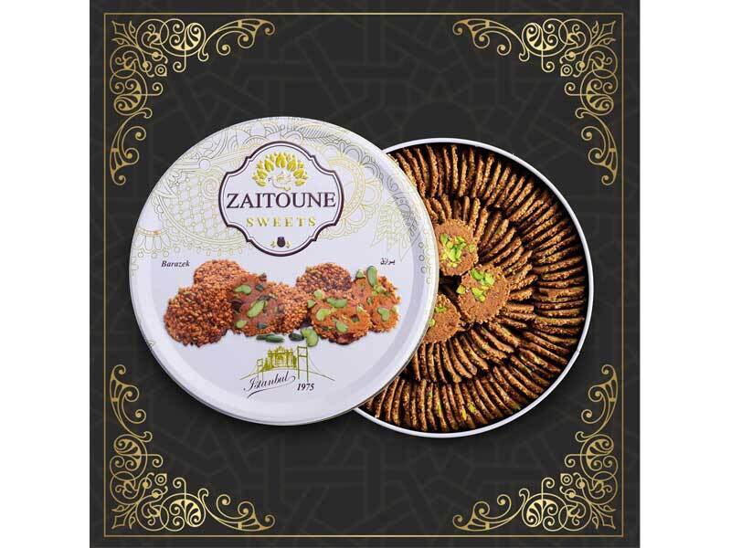 Zaitoune Turkish barazek with sesame and pistachios cookıes 250 gm | Marasi